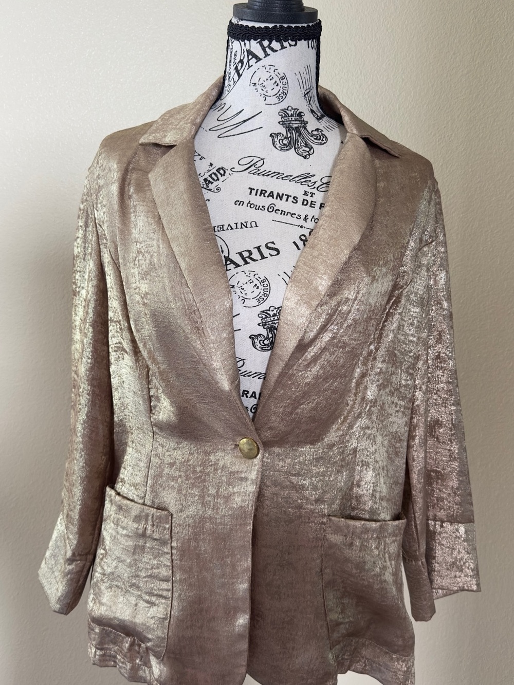 Women’s Metallic Taupe Blazer Jacket